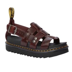 Dr Martens Terry Fisherman Sandals Burgundy Brando Leather Platform Womens 7 USL